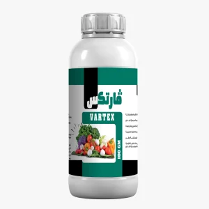 الواجهة الأمامية لعبوة منظم النمو فارتكس مع صورة خضروات على الملصق