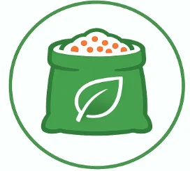Fertilizers category icon showing a fertilizer bag symbol for plant nutrition